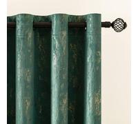 Rideaux décoratifs scintillants en velours, 2 pièces, couleur bronze, pour chambre d'enfant ou salon, 140 x 260 cm, vert foncé.
