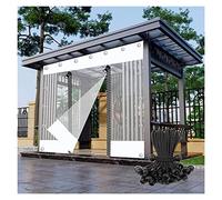 Rideaux d'extérieur avec fermeture éclair pour pergola, terrasse, tonnelle, balcon, bâche en PVC transparent transparent transparent résistant aux intempéries avec œillets - Résistant aux intempéries