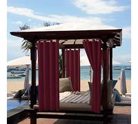 Rideaux d'extérieur Imperméables, Rideau Occultant Isolant Thermiques pour Pergola, Cabanon Jardin Exterieur, Gazebo, Porche Terrasse Pavillon, 1 Panneau (Rouge, 132 x 238 cm)