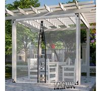 Rideaux D'extérieur Imperméables Transparents avec Porte À Fermeture Éclair, Panneau de Bâche en PVC Robuste pour Pergola, Porche, Tonnelle(9'x8'(2.8x2.5m))