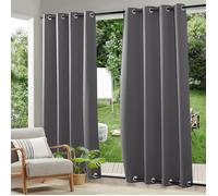 Rideaux d'extérieur - Rideau Pergola Occultants à Double œillet à Isolation Thermique pour Jardin - 254x213cm - Gris foncé