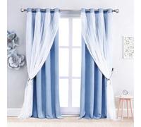 Rideaux double couche transparents et occultants, design minimaliste moderne, convient pour le salon, la chambre à coucher, le balcon, rideaux décoratifs pour fenêtre en baie 132*160,132*183,132*213,1