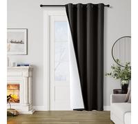 Rideaux - Double épaisseur - Rideau thermique épais contre le froid - 1 pièce - Rideaux thermiques robustes - Protection contre le froid pour l'intérieur et l'extérieur - Noir