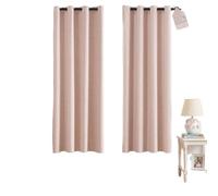 Rideaux en Lin for Chambre, occultant Total, Rideaux occultants, Protection de la Vie privée avec œillets, Panneau fenêtre Thermique(Pink,52" W x 72" L (Pack of 2))