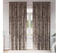 Rideaux en velours 2 pcs avec œillets cappuccino 225x140 cm