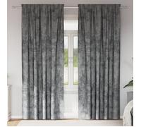 Rideaux en velours - 225x140 cm - Gris - Œillets - Tamisant