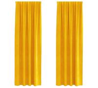 Rideaux en velours jaune moutarde - vidaXL - 140x245 cm - Occultants - Design moderne - Polyester durable
