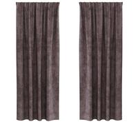Rideaux en velours occultants - vidaXL - 260x140 cm - Marron - Lot de 2 - Occultants - Lavable en machine