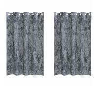 Rideaux en velours occultants - vidaXL - Gris argenté - 175x140 cm - Lot de 2 - Obscurcissement total