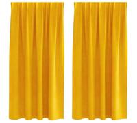 Rideaux en velours - vidaXL - Jaune moutarde - 140x175 cm - Occultants - Installation facile - Lavable en machine