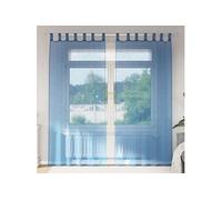 Rideaux en voile avec boucles 2 pcs bleu royal 140x245 cm, rideau en filet, rideau transparent, voile de fenêtre, 4102304