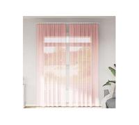 Rideaux en voile avec boucles 2 pcs rose 140x260 cm, rideau en filet, rideau transparent, voile de fenêtre, 4102290
