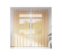 vidaXL Rideaux en voile avec boucles 2 pcs sable 140x225 cm, rideau en filet, rideau transparent, voile de fenêtre, 4102308 Beige