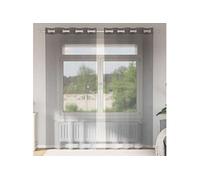 vidaXL Rideaux en voile avec œillets 2 pcs Gris foncé 140x245 cm