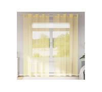 vidaXL Rideaux en voile 2 pcs avec œillets 4102133 transparent jaune