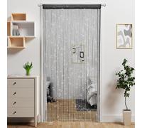 Rideaux Fils Paillette 100 x 200 cm Rideau Fil Frange pour Porte (Noir)