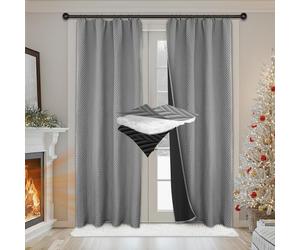 Rideaux isolants thermiques, panneaux en velours, ensemble de 2 pièces, gris