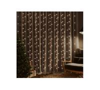 Rideaux lumineux à LED 3x3 m 300 LED Blanc chaud 8 fonctions