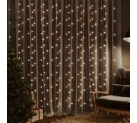 vidaXL Rideaux lumineux à LED 3x3 m 300 LED Blanc chaud 8 fonctions