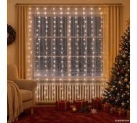 vidaXL Rideaux lumineux à LED 3x3 m 300 LED Blanc froid 8 fonctions