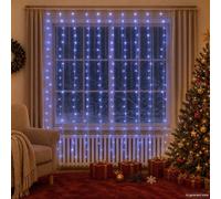 Rideaux Lumineux à LED 3x3 m 300 LED Blanc Froid 8 Fonctions Décoration vidaXL