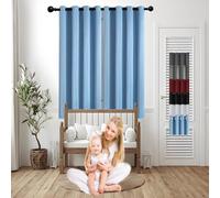 Rideaux Modernes 80 x 130 cm Tenture Opaque à Oeillets Isolation Draperies Intérieurs Modernes Design Moderne,pour Salon, Bleu Ciel