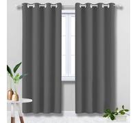 Rideaux Occultant 180x220cm Isolant Thermique Froid 1 Pièce Anti UV Satiné Double Rideaux Occultant et Thermique pour Fenetre Intérieurs Cuisine Dressing Gris Foncé