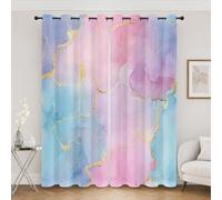 Rideaux Occultant Effet Marbre Et Encre, à Oeillets, 2xL140xH160cm | Dorure à La FeuilleRideaux Thermiques Isolants Anti-Froid et Chaleur, Anti-Bruit, pour Chambre, Salon, Décoration Intérieure