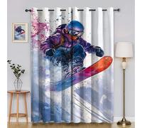 Rideaux Occultant Ski Rideaux et Draperies IntéRieurs 3D Chambre Salon Moderne Lot de Rideau Sports ExtrêMes DéCoration de FenêTre à Oeillets 2 PièCes L75xH166 cm &D2004