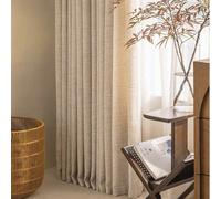 Rideaux occultants 100% en lin pour chambre, 72 pouces de long, avec pattes arrière/poche à tringle, rideaux de salon occultants isolants thermiques texturés, ensemble de 2 panneaux, 50" L x 72" H, cr