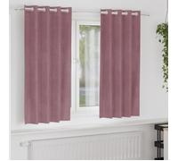 vidaXL Rideaux occultants 2 pcs Velours Rose foncé 140 x 175 cm à œillets