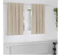 Rideaux occultants 2 pièces 140 x 140 cm crème en polyester - bande supérieure
