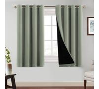 Rideaux occultants - 2 pièces - Avec pattes de fixation - Chambre à coucher - Avec œillets - Rideaux occultants 100% (vert sauge)