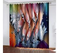 Rideaux Occultants 3D Maquillage De Mode Dessiné À La Main - Thermique Lsolation Opaque Rideau De avec Oeillets 2 Pièces pour Salon Chambre Bureau Balcon Et La Chambre d'enfants 170 (L) X 200 (H) Cm