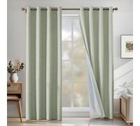 Rideaux occultants à 100 %, lot de 2, rideaux thermiques aspect lin, rideaux opaques à œillets, rideaux insonorisants, rideaux de chambre, modernes Plusieurs tailles disponibles : les rideaux occultan