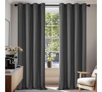 Rideaux occultants à œillets, rideau thermique, protection contre le froid, protection contre la chaleur, 270x140 cm, gris foncé, lot de 2
