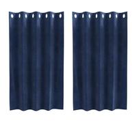 Rideaux occultants à œillets - vidaXL - 140x140 cm - Bleu nuit - Tissu polyester - Occultant - Lavable en machine