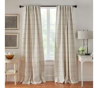 Rideaux occultants à motifs géométriques Brighton, collection Home Fashions. Idéaux pour les salons et les chambres, avec poche à coulisse pour faciliter la fixation. En lin