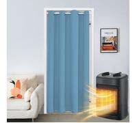 Rideaux Occultants a Oeillets avec tige Bleu 86x203 cm, Rideau de porte, 100% Polyester, Occultation, Lavable