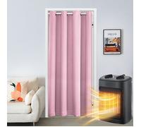 Rideaux Occultants a Oeillets avec tige Rose 86x203 cm, Rideau de porte, Anti-Lumière, Lavable Porte Étroite