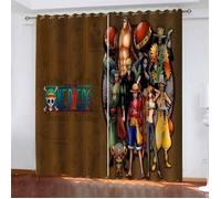 Rideaux Occultants Anime One Piece - Marron - Rectangulaire - Uni