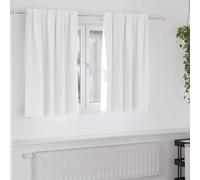 Rideaux occultants avec anneaux 2 pcs Blanc lumineux