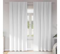 Rideaux occultants avec anneaux 2 pcs Blanc lumineux