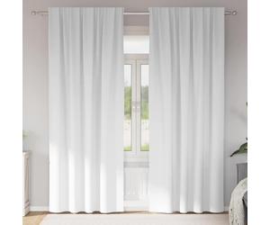 Rideaux occultants avec anneaux 2 pcs Blanc lumineux