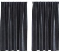 Rideaux occultants avec bande 2 pièces Gris foncé Velours, Rideaux et voilages DesignMöbel Nouveau
