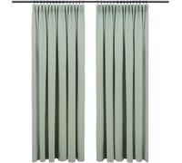 Rideaux occultants avec bande passante - Ensemble de 2 pièces - 160 x 132 cm - Rideaux occultants s - Rideau occultant - Vert