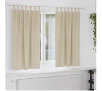 Rideaux occultants avec boucles de suspension 2 pcs en velours crème