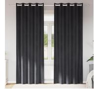 Rideaux occultants avec œillets 2 pcs Velours gris foncé