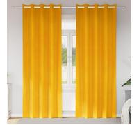 vidaXL Rideaux occultants velours 2 pièces 140 x 225 cm Jaune moutarde avec œillets