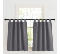 Rideaux occultants courts - LEHRING - Lot de 2 panneaux - Dimensions 90x90 cm - Gris - 100% polyester